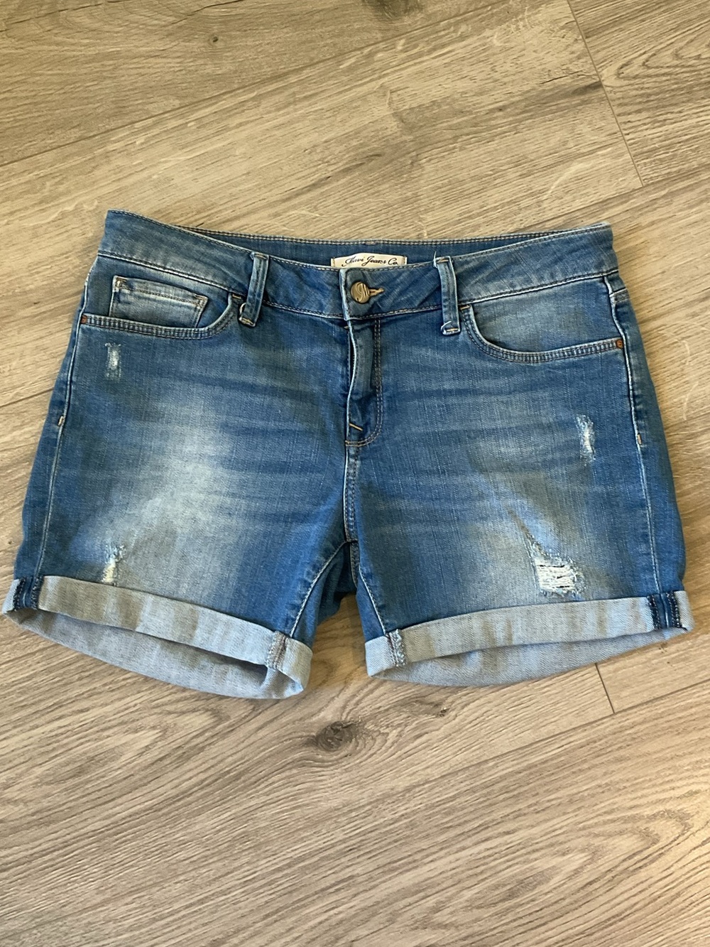 ***Mavi ***Pixie Faded & deconstructed Blue Rolled Cuff Denim Shorts